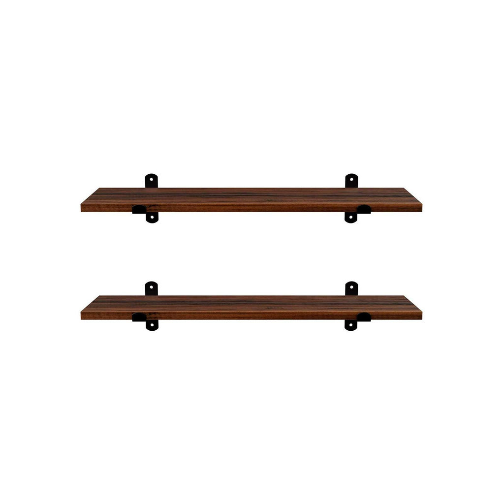 Wandplanken - Set van 2 - Zwevende planken - Industrieel design - Bruin/Zwart