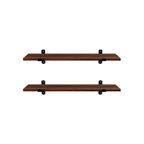 Wandplanken - Set van 2 - Zwevende planken - Industrieel design - Bruin/Zwart