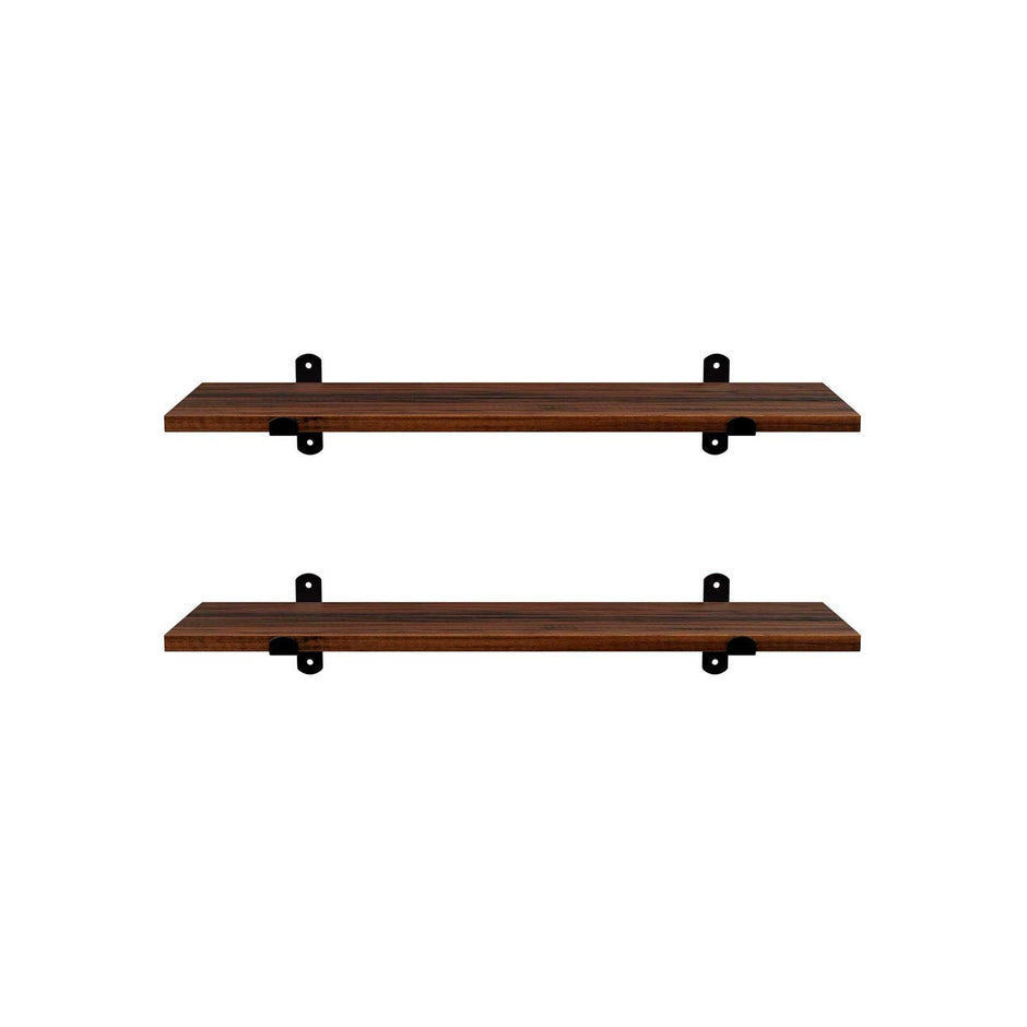 Wandplanken – Set van 2 – Zwevend – Bruin/Zwart
