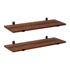 Wandplanken - Set van 2 - Zwevende planken - Industrieel design - Bruin/Zwart
