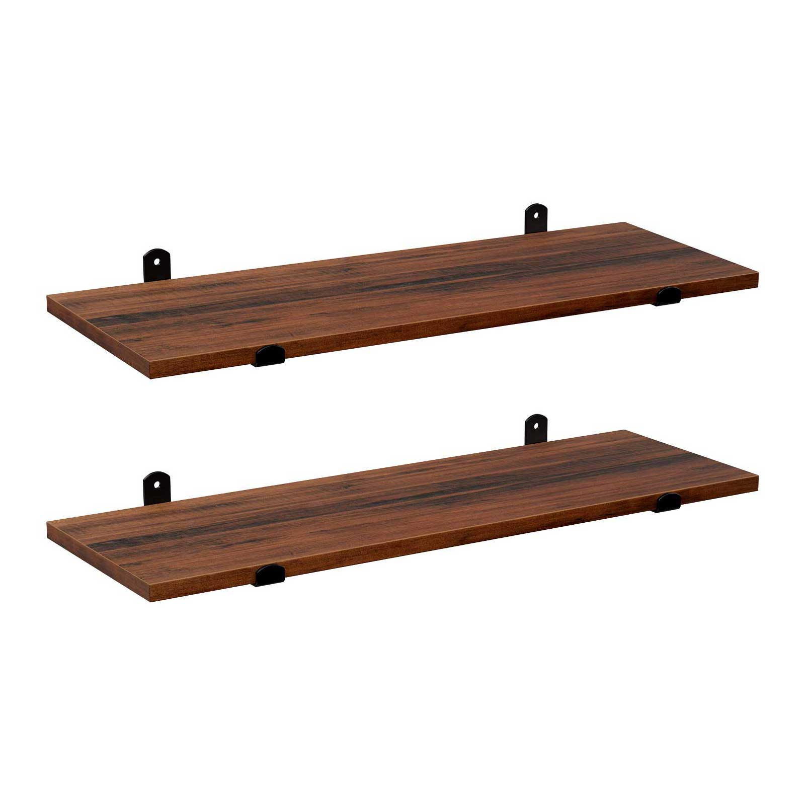 Wandplanken – Set van 2 – Zwevend – Bruin/Zwart