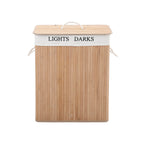 Bamboe wasmand met 2 vakken 100 L - Bruin