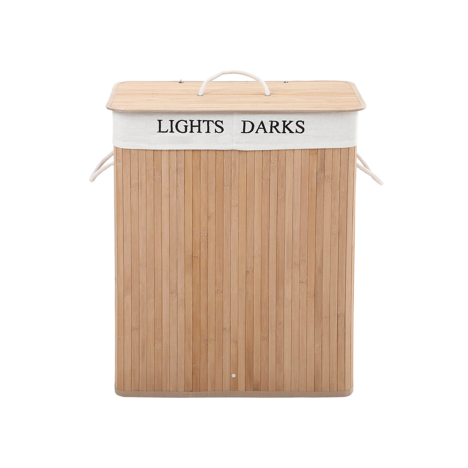 Bamboe wasmand met 2 vakken 100 L - Bruin