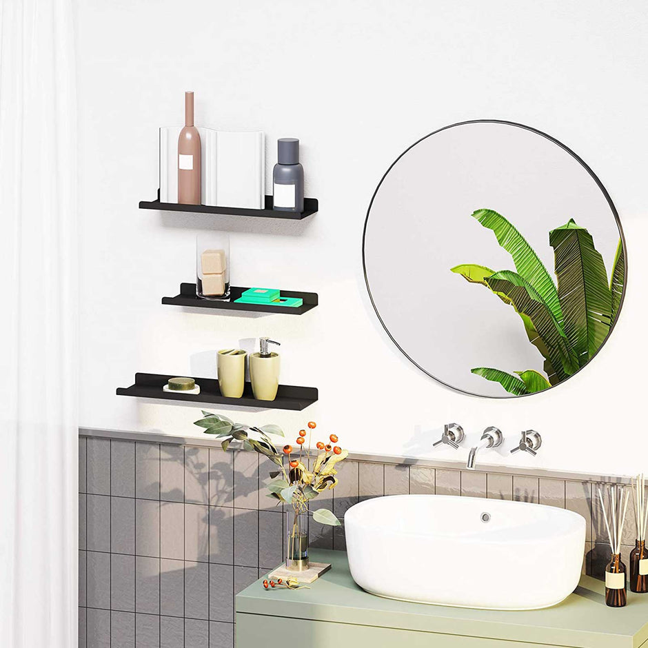 Wandrekken – Set van 3 – Gepoedercoat staal – Zwart