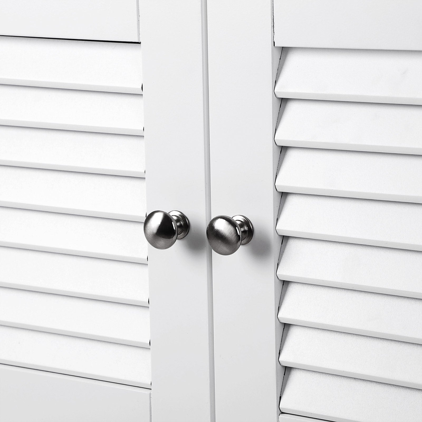 Wastafelonderkast – met lamellendeuren – 2 vakken – wit