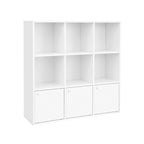 Boekenkast – vrijstaand – kubuskast – 9 vakken – wit