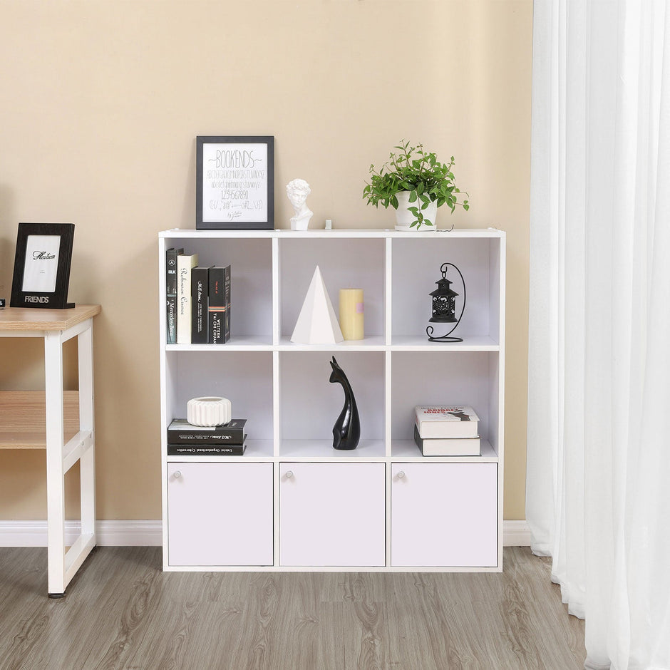 Boekenkast – vrijstaand – 9 vakken – wit