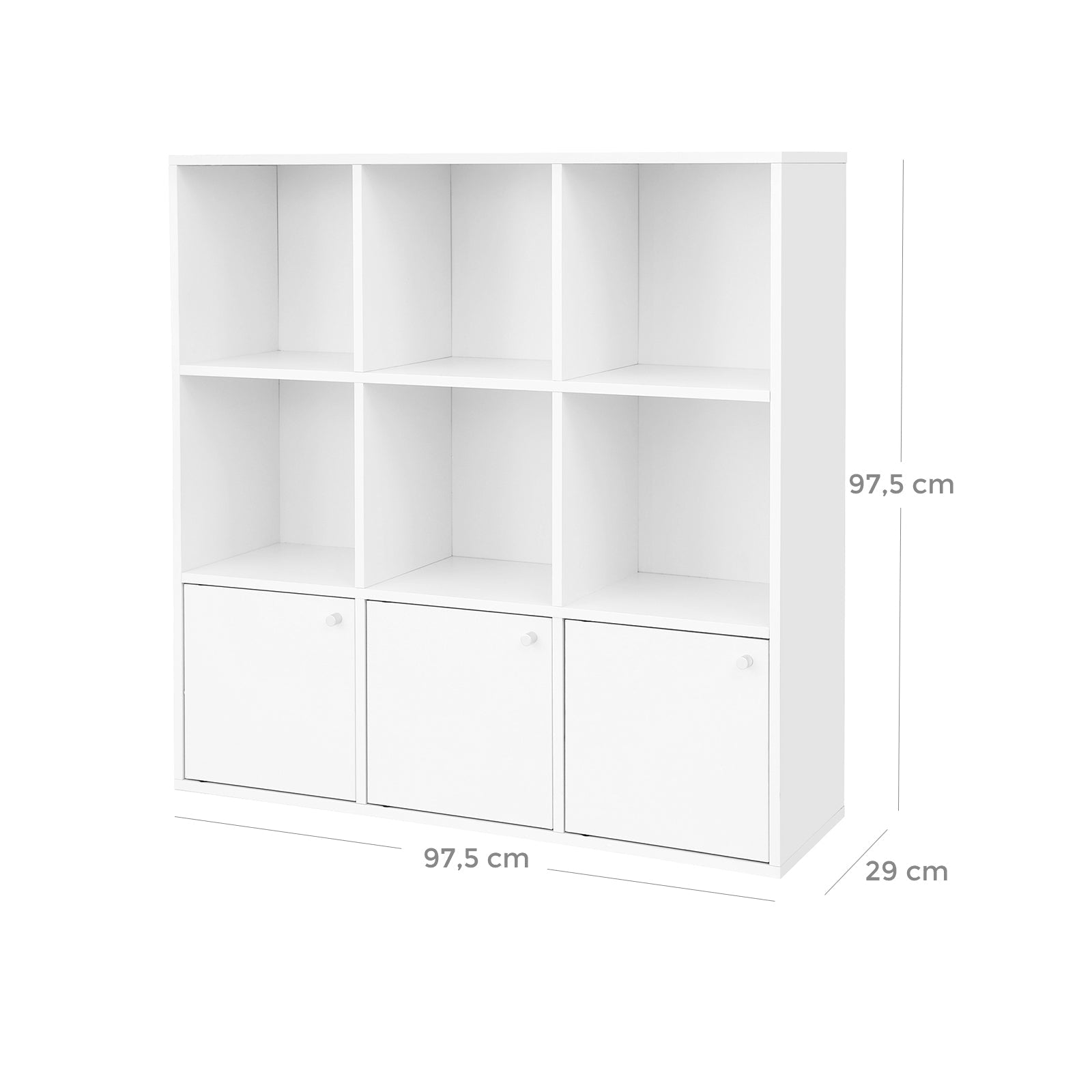 Boekenkast – vrijstaand – kubuskast – 9 vakken – wit