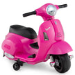 Licensierad – Vespa Barn Elmotorcykel 6V Batteridriven med LED strålkastare – Rosa