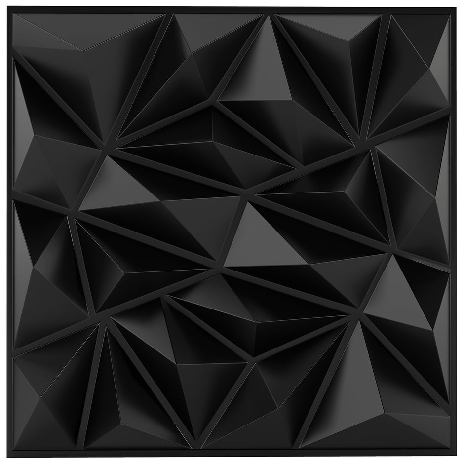 stycken – 3D väggpaneler diamant väggbeklädnad väggdekoration 10m² – 40 50 x 50 cm – Svart