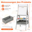 i – Barnstavla med papperroll och magnetisk whiteboard Dubbelsidig – 3 1 – Grå