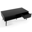 Soffbord – med låda för förvaring öppen hylla vardagsrumsbord – 109 x 55 x 39,5 cm – Svart