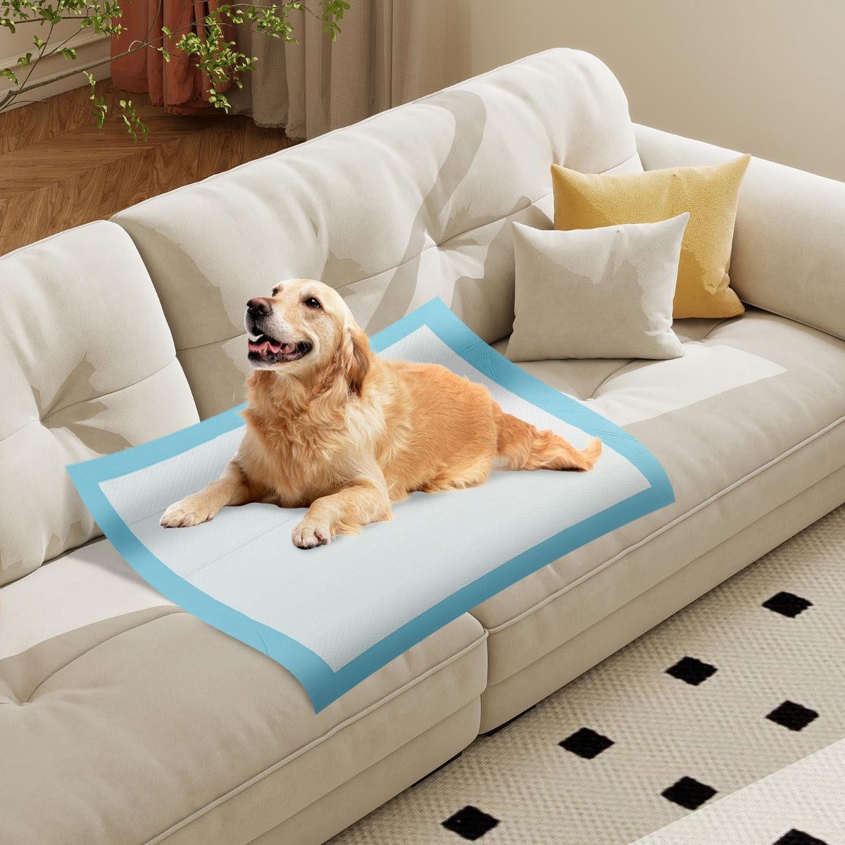 Träningsmaterial – Hunden Ute säker lagers design Valpunderlag Puppy Pads stycken – 6 90 x 90 cm 100 – Blå