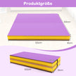 Fällbar – gymnastikmatta tjock dubbelvikbar och tumblingmatta med konstläderöverdrag – 122 x 122 x 10 cm – Lila