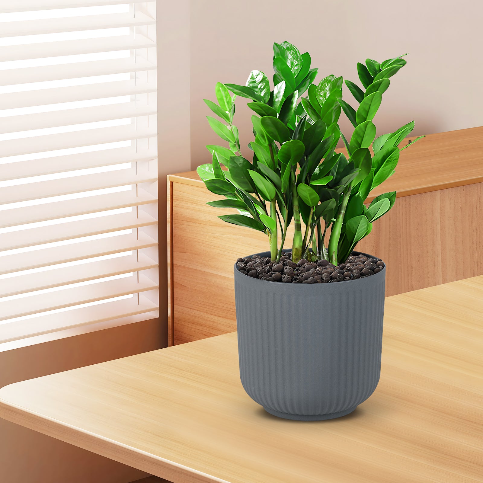stycken – planteringskärl med dräneringshål Dekorativa blomkrukor – 2 – Grå