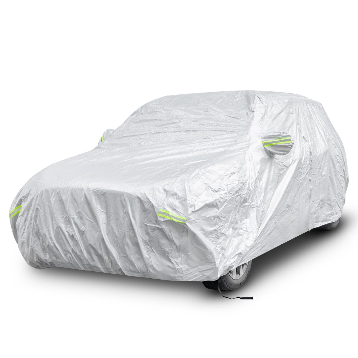 Väderbeständig – presenning för fordon bilskydd med dragkedja dörr – 516 x 191 x 164 cm – Silver