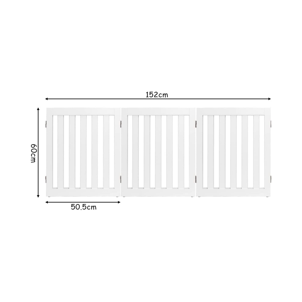 Hundspärr – Hög Skyddsport Trä Vikbar Paneler – 60 cm 3 – Vit