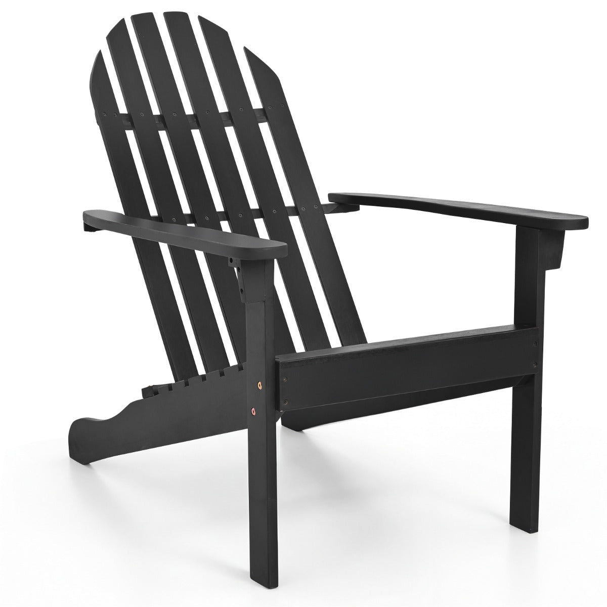 Adirondack – stol i akacieträd med lutande sittplats och hög ryggstödsan – Svart