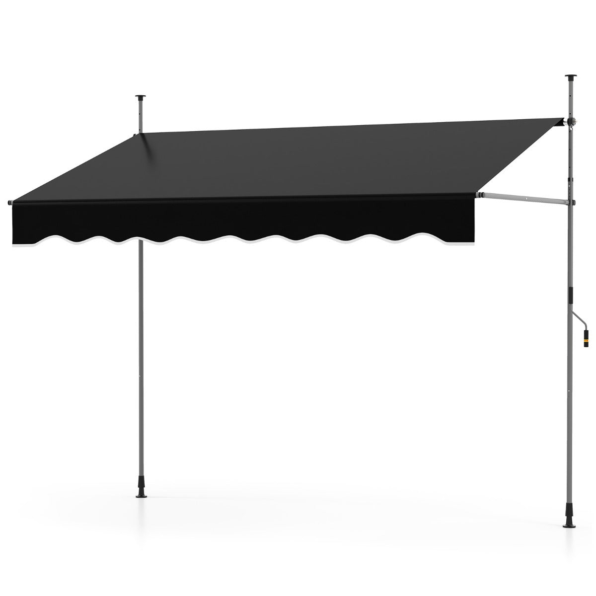 Klemmmarkis – utan borrning med vev Höjdjusterbar och UV beständig – 250 cm – Svart