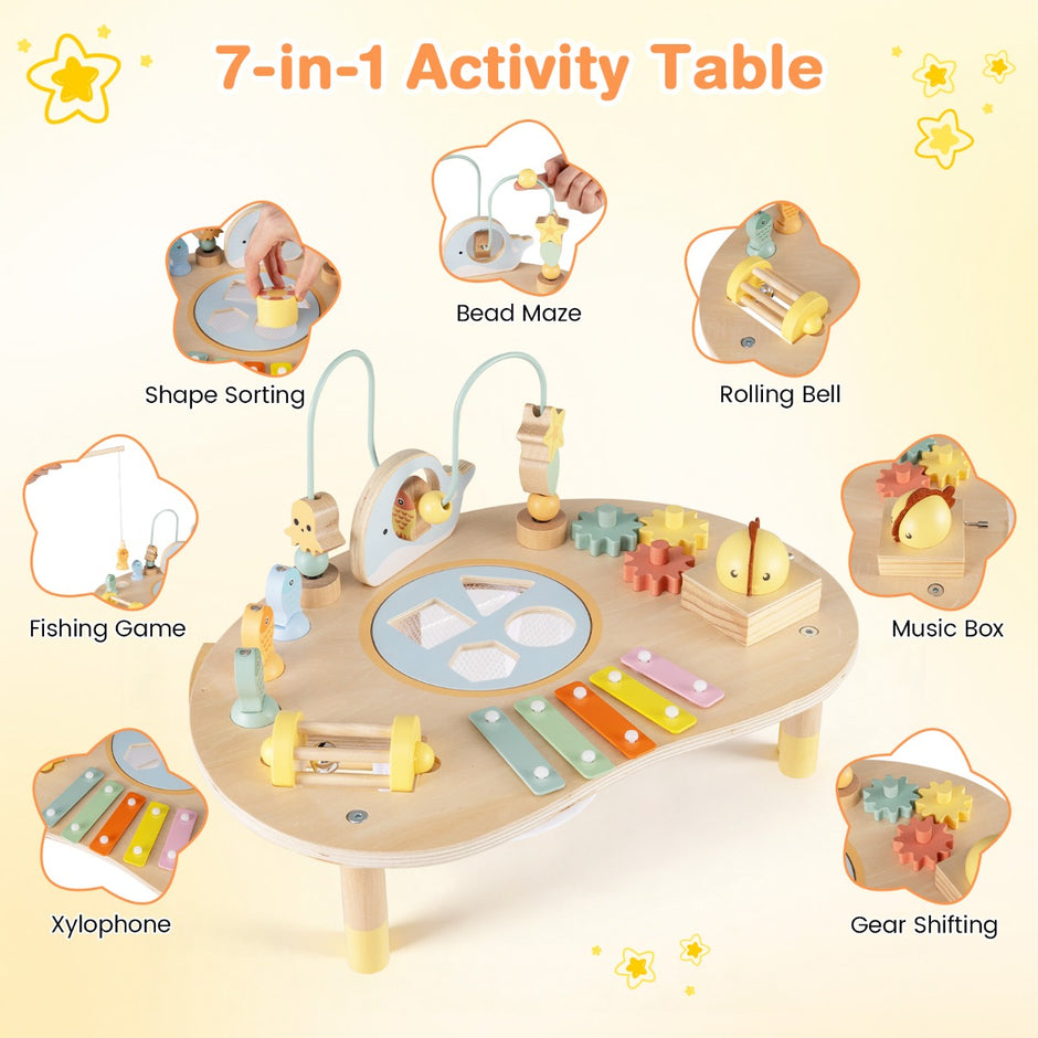 i – Aktivitetsbord för småbarn Montessori Sinnesleksak från månader Trä Musiklek – 7 1 12 – Natur
