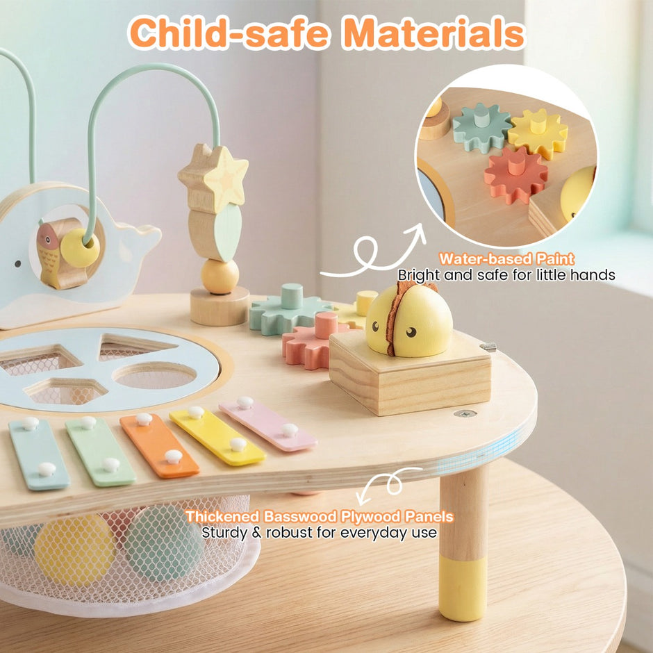 i – Aktivitetsbord för småbarn Montessori Sinnesleksak från månader Trä Musiklek – 7 1 12 – Natur