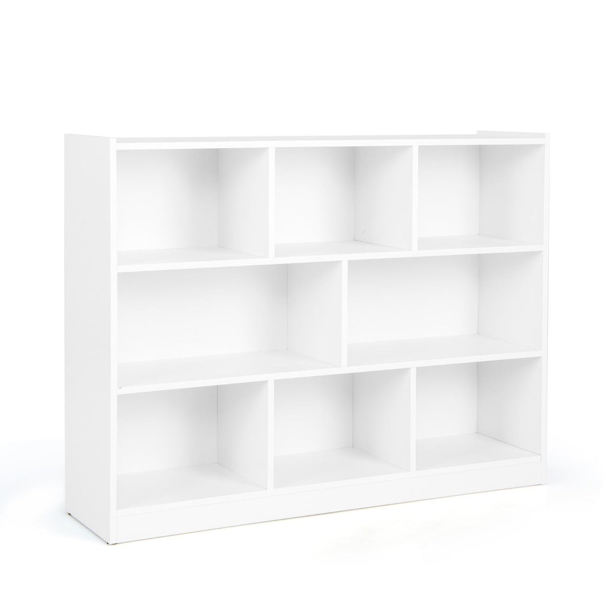 Bokhylla – med fack vånings stående för vardagsrum – 8 3 122 x 32 x 93 cm – Vit