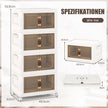 Set – med stapelbara förvaringslådor lock och hjul dörrar – 4 49,5 x 31,5 x 112,5 cm – Vit