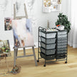 Vagn – med stapelbara lådor Rullbehållare Svart – 15 15 62,5 x 37 x 87 cm – Blandad svart