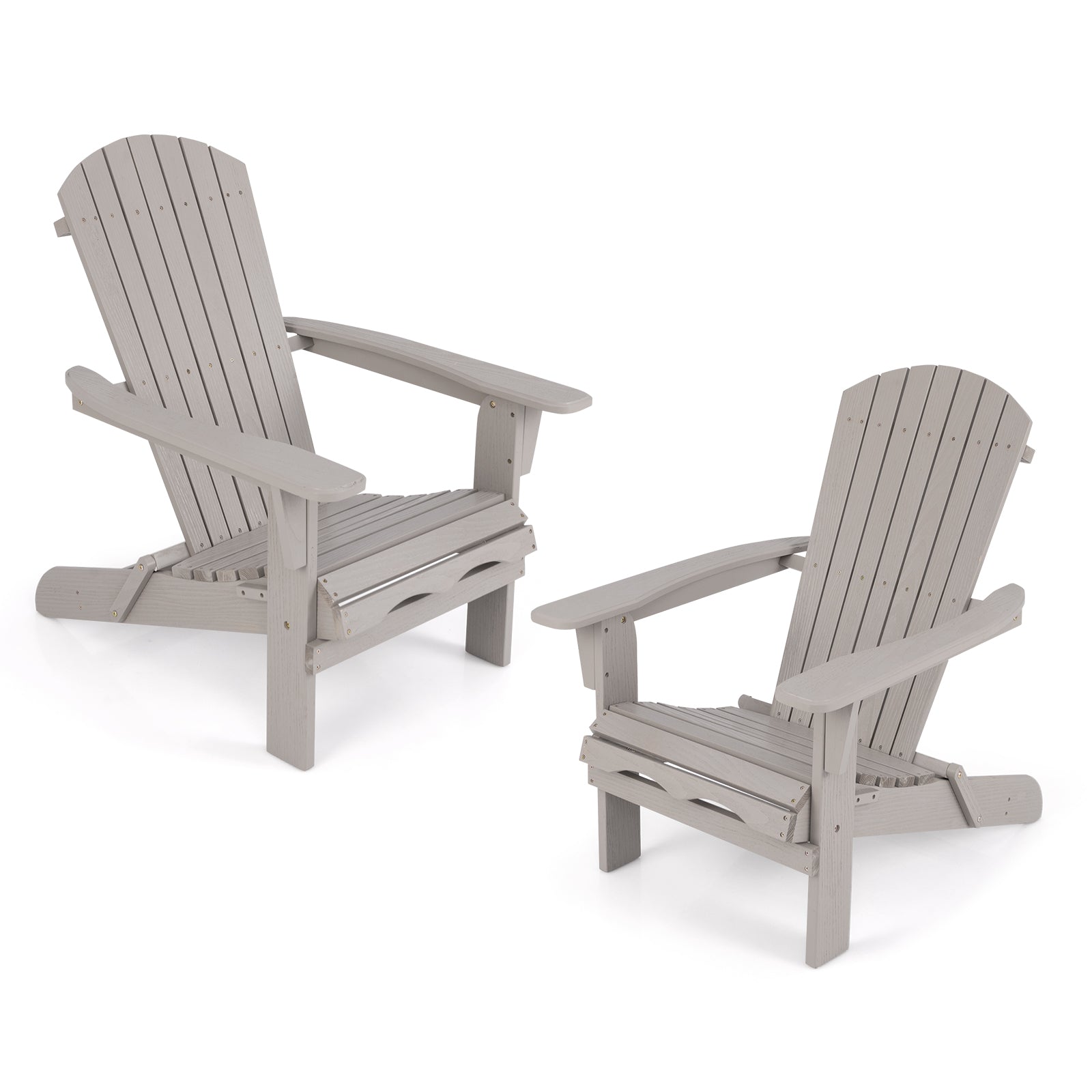 pack – Fällbar Adirondack Stol i trä med bärförmåga – 2 180 kg – Grå
