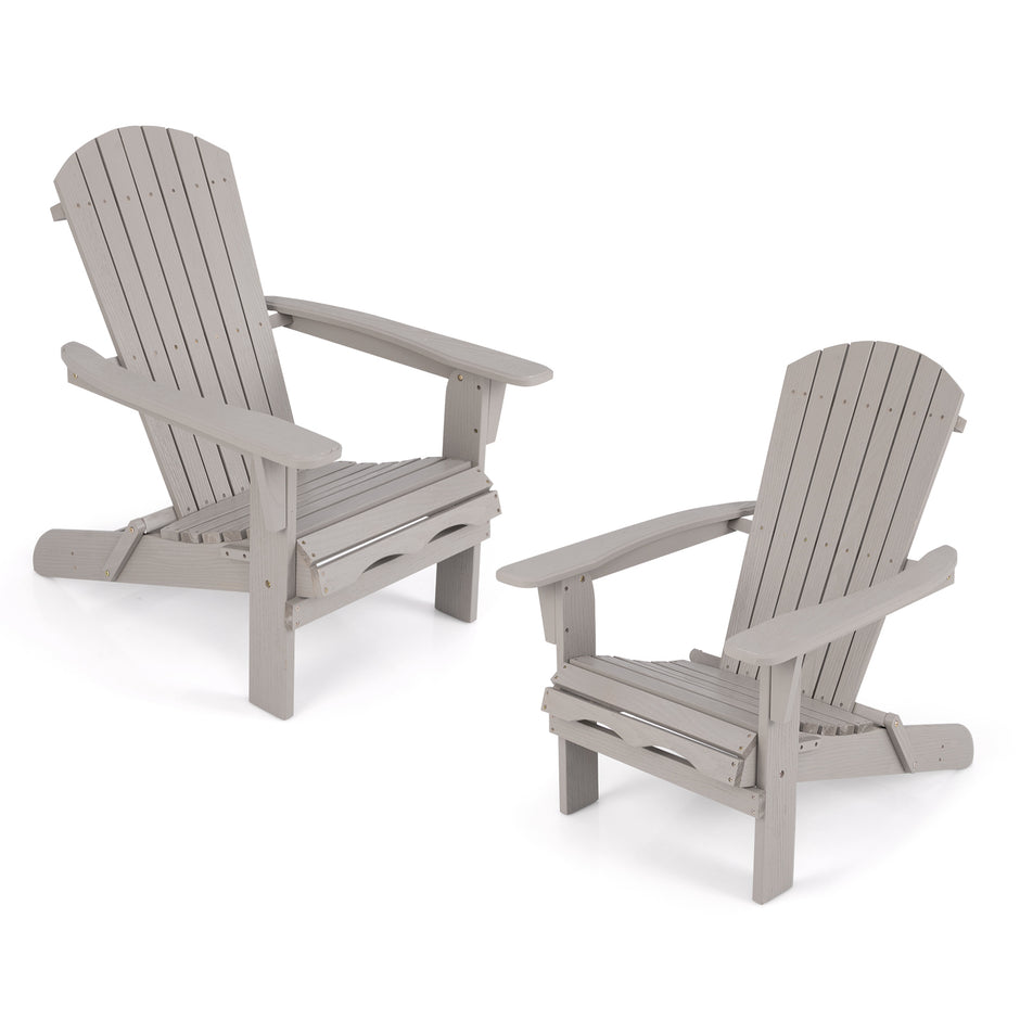 pack – Fällbar Adirondack Stol i trä med bärförmåga – 2 180 kg – Grå