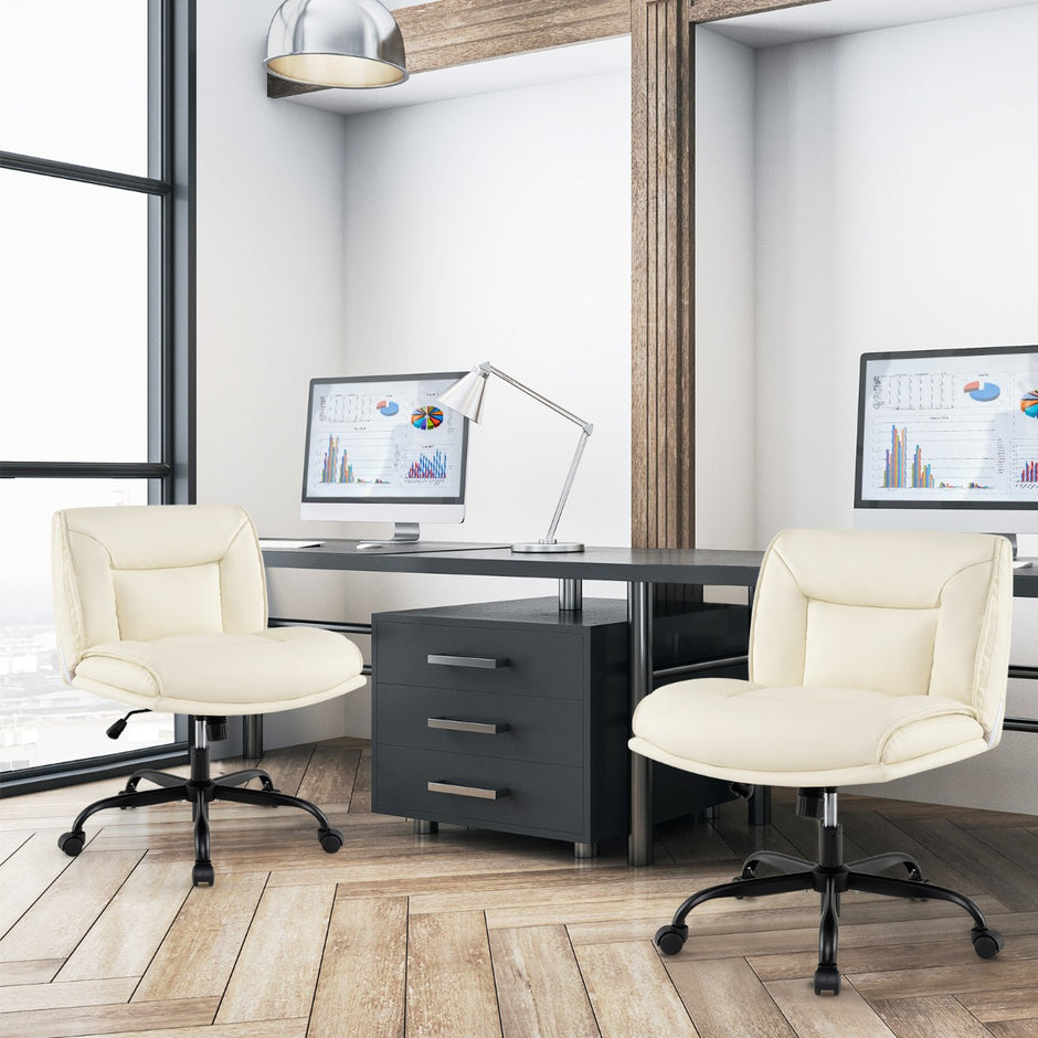 Schneidersitz – Stol med hjul och bred sits ytor – Beige