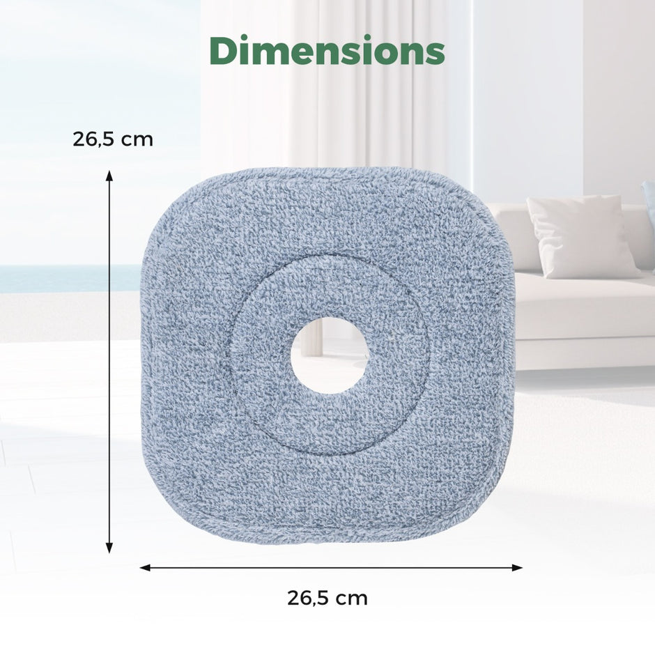 delat – set med reservmoppskallar Mikrofibermopp Reservöverdrag Avtagbar – 6 26,5 x 26,5 cm – Grå