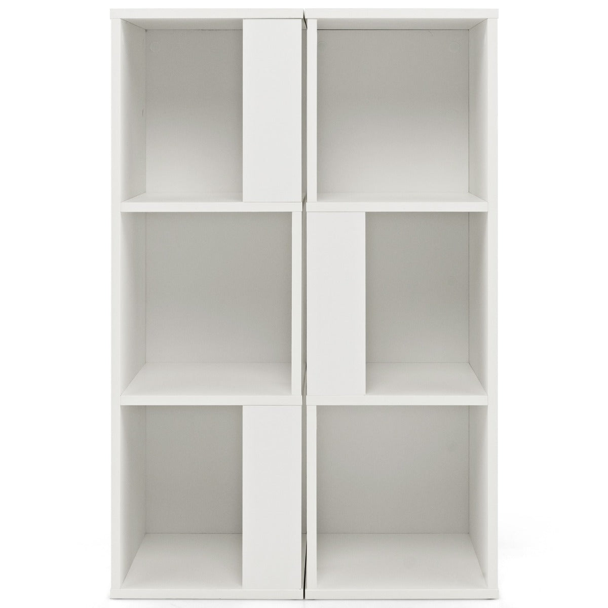 Set – med bokhyllor i trä anti lutningsanordning, nivåer, stående hylla, – 2 3 33 x 33 x 100,5 cm – Vit