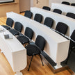 Set – med konferensstolar Stapelbara besöksstolar utan armstöd Armlösa staplingsstolar – 5 – Svart