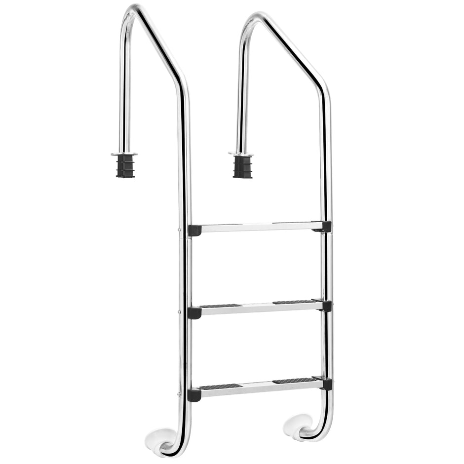 Poolstege – i rostfritt stål stegs med halkfria – 3 53 x 63 x 147 cm – Silver