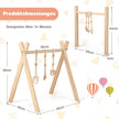 Babygym – Babylekutrustning Lek trapets Lekbåge Träleksaksaktivitetscenter med barnleksaker Natural – 3 – Natur