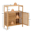 Badrumsskåp – Fristående bambuhylla med öppen – 64 x 27,5 x 80 cm – Natur