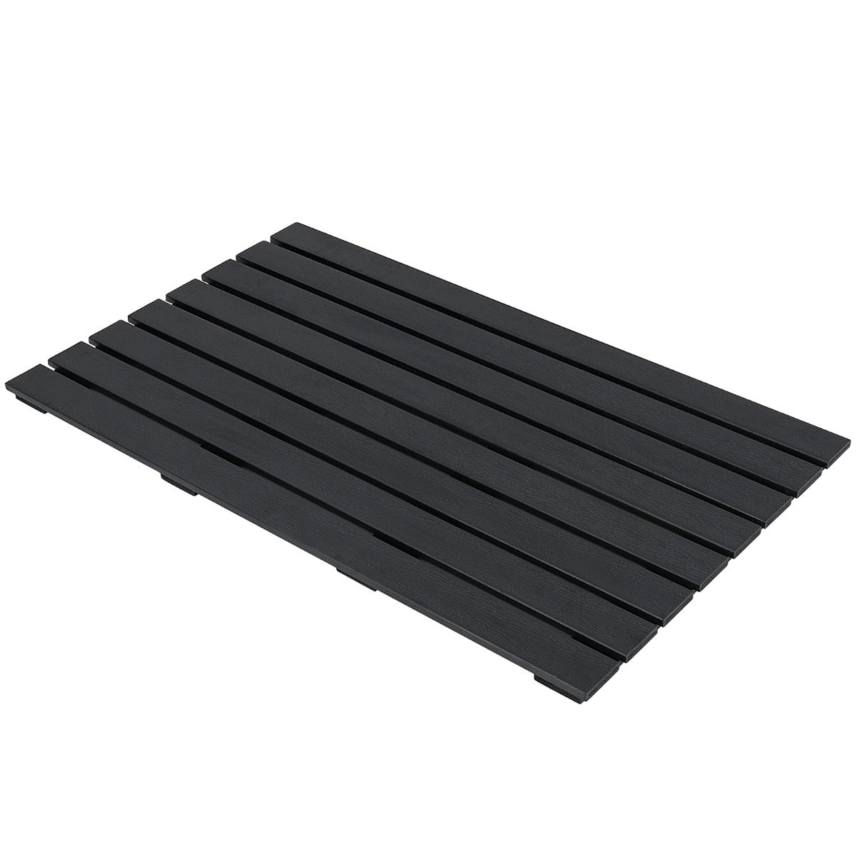 Golvelement – för soldusch WPC golvplatta trädgårdsdusch – 100 x 60 x 2,5 cm – Svart