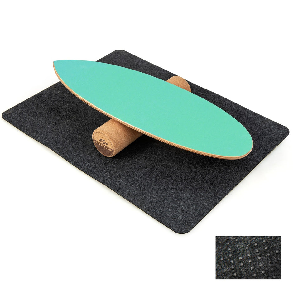 Balansbräda – gjord av trä Wobble Board med rull och filt i Balance Kit – 3 1 – Grön