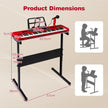 Tangenter – Barnpiano Keyboard Inomhusmusikinstrument med justerbart ställ Mikrofon Rött – 61 – Röd