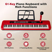 Tangenter – Barnpiano Keyboard Inomhusmusikinstrument med justerbart ställ Mikrofon Rött – 61 – Röd