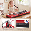 Tangenter – Barnpiano Keyboard Inomhusmusikinstrument med justerbart ställ Mikrofon Rött – 61 – Röd
