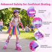 Justerbara – rullskor i storlekar EU fyrhjuliga quad skater med lysande – 4 34-37, 4 – Rosa