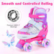 Justerbara – rullskor i storlekar EU fyrhjuliga quad skater med lysande – 4 34-37, 4 – Rosa