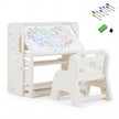 i – Barnbord Och Stolar Set Med Bokhyllor Whiteboard Förvaringslådor Målarbord – 4 1 2 – Beige