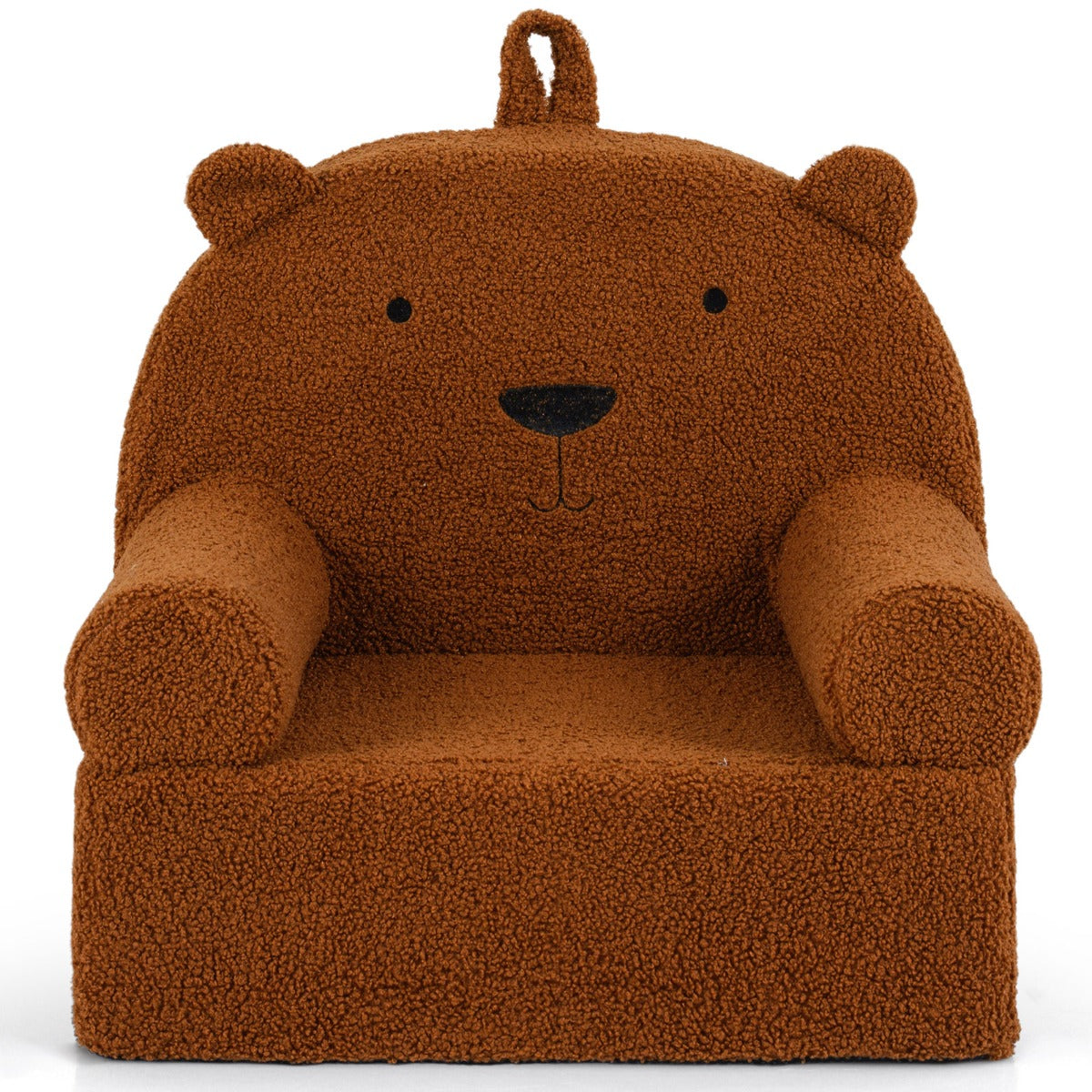 Barnsoffa – Björn barnstol med avtagbar teddypäls klädsel och skumgummi – Brun