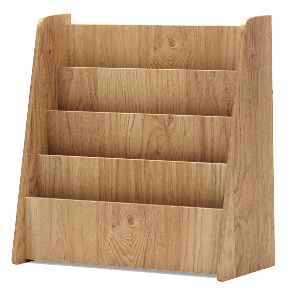 Barnbokhylla – med förvaringsfack Barnhylla Tidningsställ Bokställ Naturell – 4 – Natur