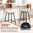pack – barhocker, roterbara, industriella barstolar med vadderad ryggstöd, fyrkantiga, vita – 2 – Vit