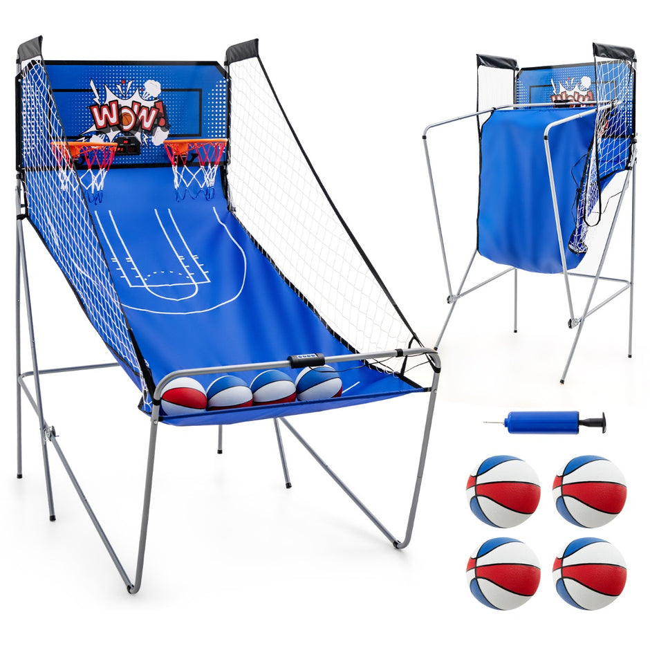 i – basketmaskin med bollar och luftpump spellägen Arkadbasketspel mörkblå – 8 1 4 8 – Blå