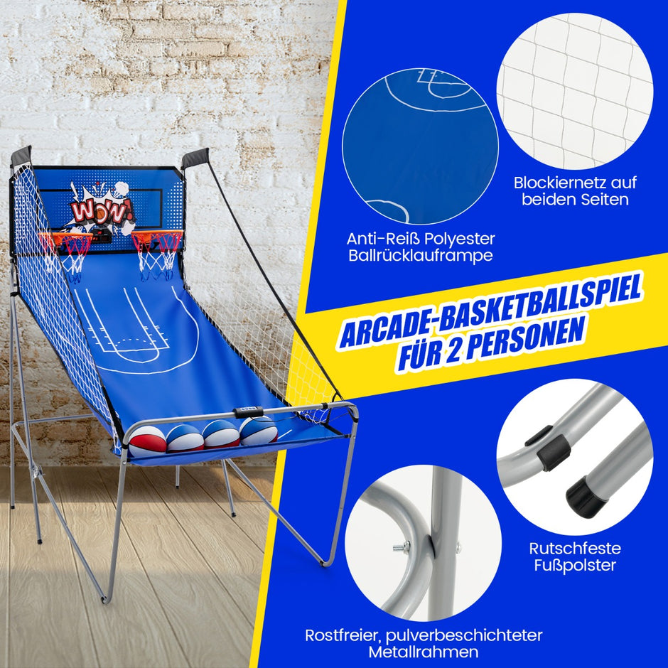 i – basketmaskin med bollar och luftpump spellägen Arkadbasketspel mörkblå – 8 1 4 8 – Blå